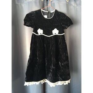 Black Velvet dress Girls size 4T 4 You Babes Short Sleeves toddler Party holiday